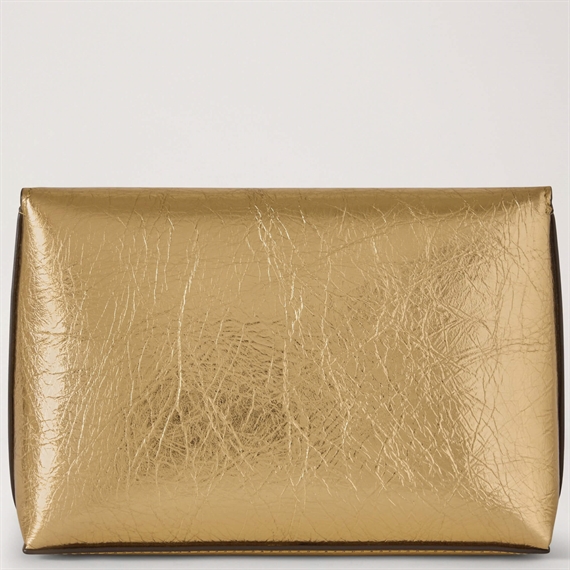 Mulberry Darley Cosmetic Pouch Somerset Gold Grainy Metallic